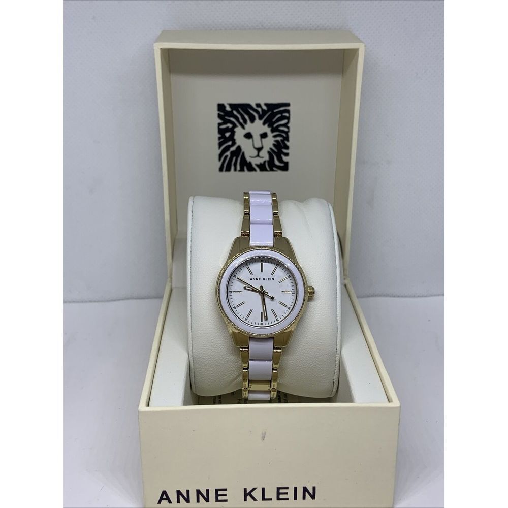 Anne Klein AK/3212 Women's White/Gold Bracelet Analog Dial Quartz Watch WAT168